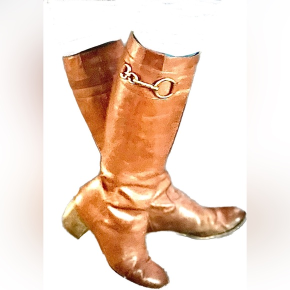 ⭐️ COACH AUDRIE ⭐️TAN/BROWN KNEE HIGH BOOTS W/STACKED WOODEN HEEL SIZE: 39 - Picture 4 of 4
